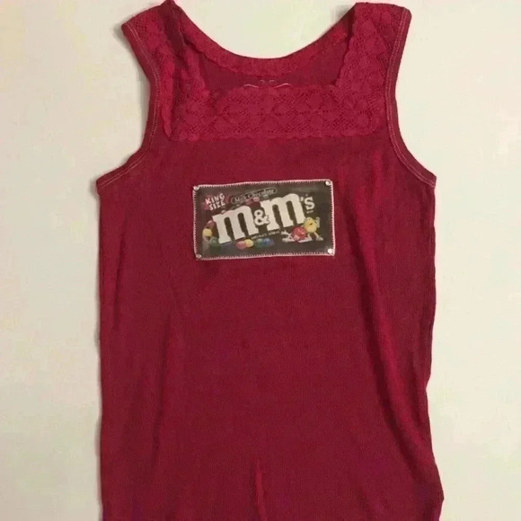 New! Cute tank with sewn on patch and rhinestones. - Picture 1 of 4